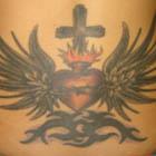 Cross and heart tattoos designs
