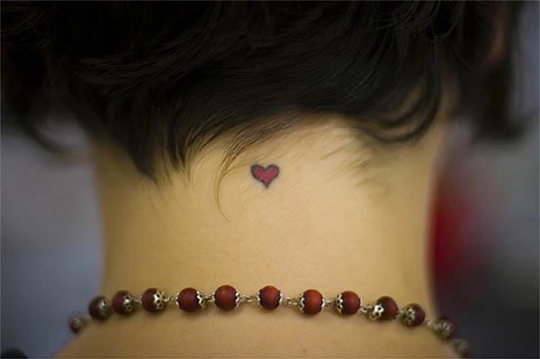 small heart neck tattoo Tiny Heart Tattoo