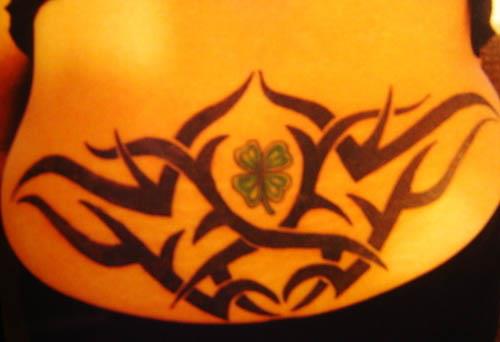 Tribal 4 Leaf Clover Tattoo Tribal 4 Leafed Clover Tattoo