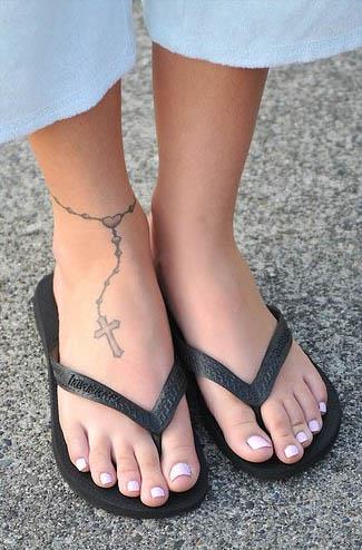 rosary anklet with cross Rosary Anklet with Cross Tattoo