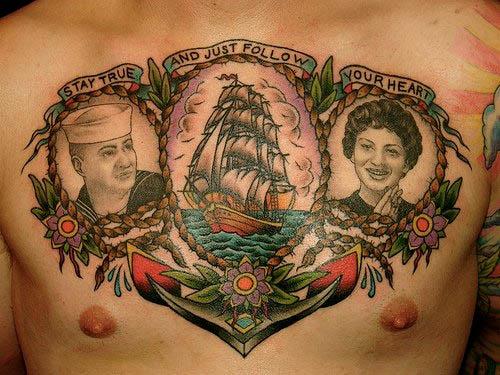 Ship Anchor Portraits Tattoo). vintage anchor tattoos