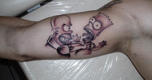 Homer Choking Bart Tattoo Celebrate 20 Years of The Simpsons with 20 Tattoos