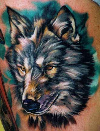 Painterly Wolf Head Tattoo Painterly Wolf Head Tattoo
