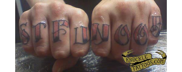 STFU NOOB Knuckle Tattoos Internet Tattoos Are Serious Business