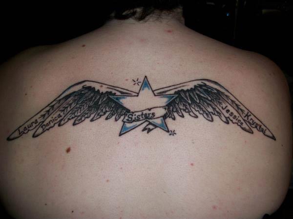 Sisters star with wings tattoo Sisters Star with Wings Tattoo
