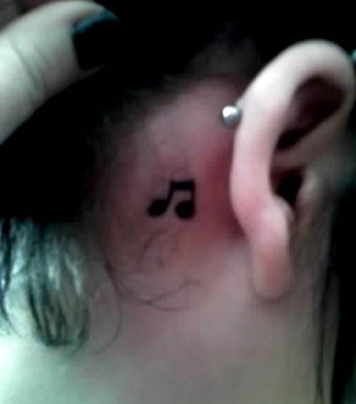 music note tattoo behind ear Music (Note) To My Ear Tattoo