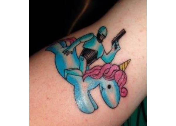 robocop riding a unicorn Internet Tattoos Are Serious Business