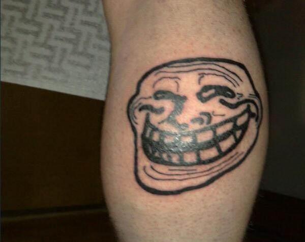 trollface coolface tattoo Internet Tattoos Are Serious Business