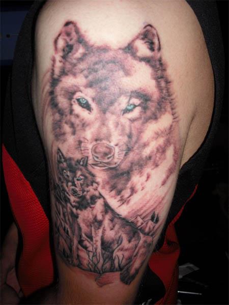 Blue eyed wolves tattoo Blue Eye Wolves Tattoo