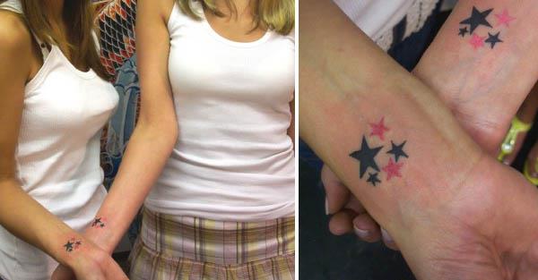 sisters matching star tattoos Star Sisters Friendship Tattoos