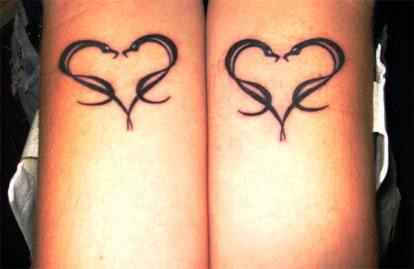 snake heart tattoos Black Snake Heart Tattoos