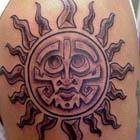 Aztec Sun Stone Carving tattoo
