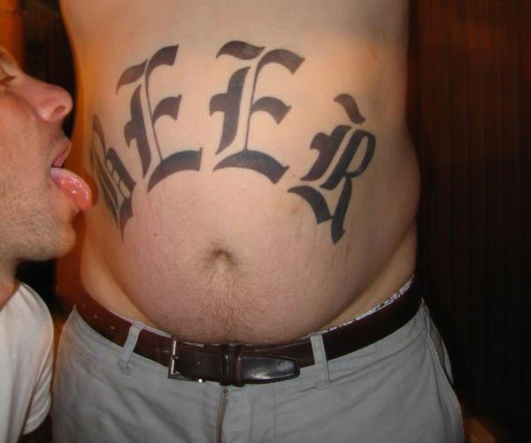 beer goes here tattoo A Sobering Look At Booze Tattoos