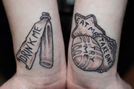 eat me drink me tattoos Ink in Wonderland: 25 Mad Alice in Wonderland Tattoos