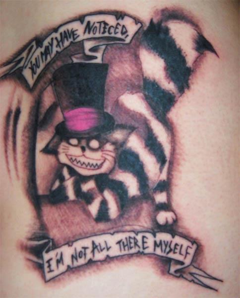 gothic cheshire cat tattoo Ink in Wonderland: 25 Mad Alice in Wonderland Tattoos