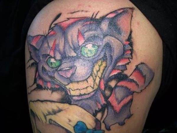 original cheshire cat tattoo design Ink in Wonderland: 25 Mad Alice in Wonderland Tattoos