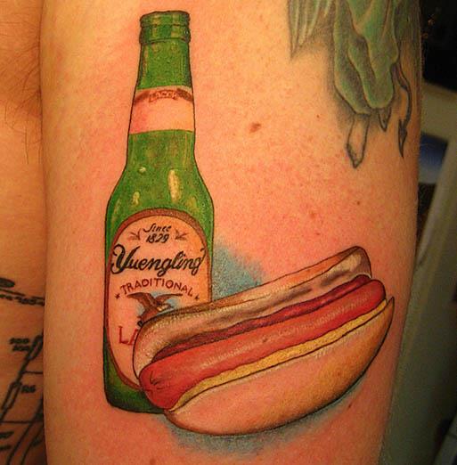yuengling hot dog tattoo A Sobering Look At Booze Tattoos