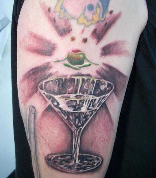 zen olive martini glass A Sobering Look At Booze Tattoos