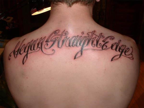 tattoos images. Vegan Straight Edge Back Tattoo Vegan Tattoos Are Hardcore