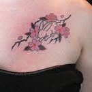 Rabbit Cherry Blossoms Tattoo