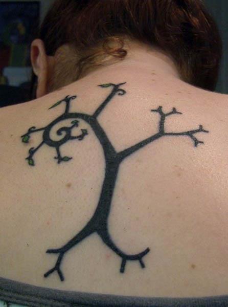 Funky Black Tree Back Tattoo « Ink Art Tattoos