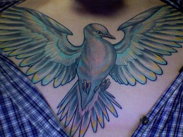 colorful dove tattoo Colorful Dove Tattoo