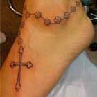 rosary cross ankle tattoo th Tattoo Spots