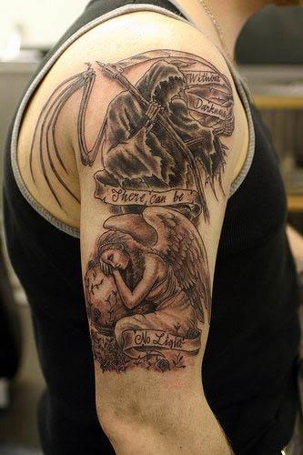 Grim Reaper Angel Tattoo Grim Reaper and Angel Tattoo