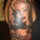 Marilyn Monroe with Roses Tattoo