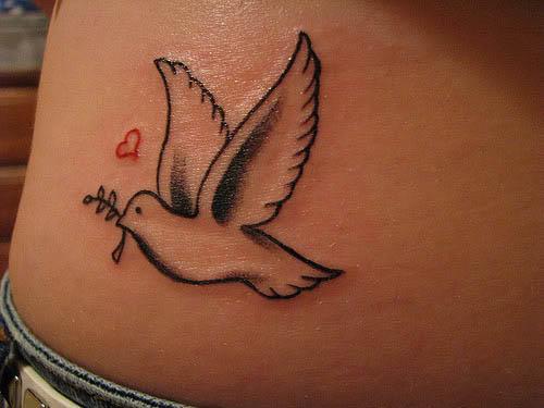 dove heart olive branch tattoo Dove with Olive Branch and Heart Tattoo
