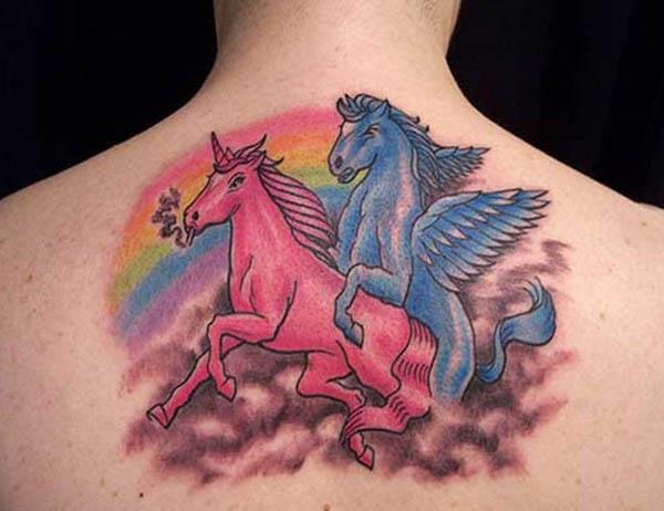 epic unicorn love tattoo Unbelievably Weird Unicorn Tattoos