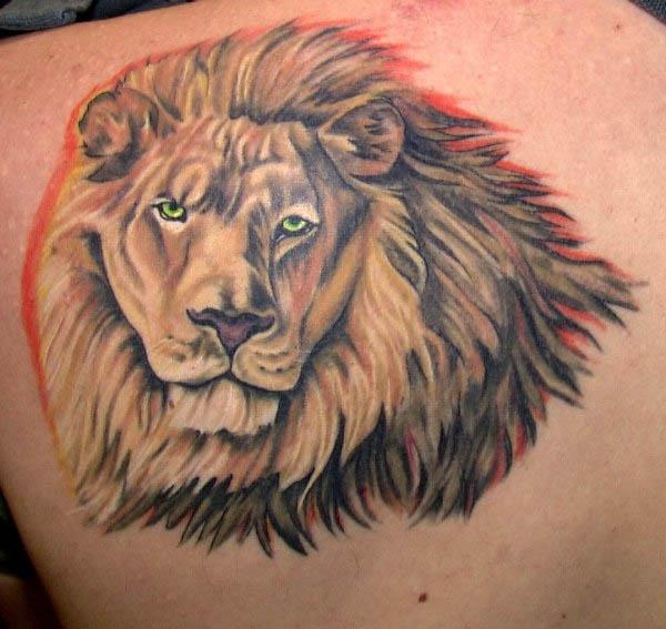 lion tattoo red outline Majestic Lion Tattoo