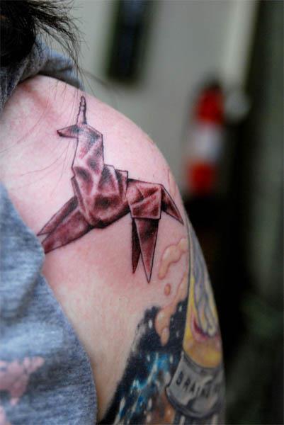 origami unicorn tattoo Origami Unicorn Tattoo