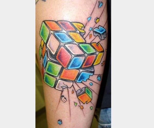 rubiks cube tattoo 80s Tattoos That Are Totally Rad