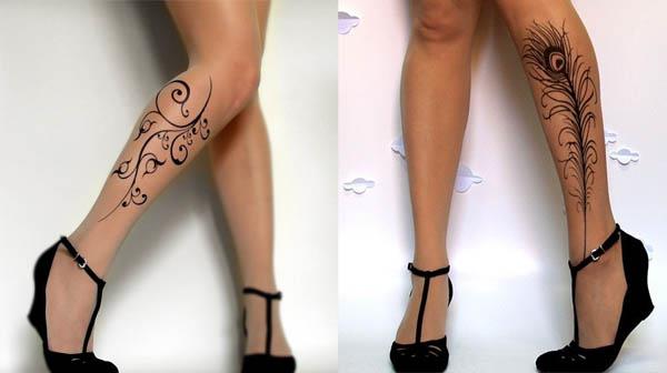 tattoo pantyhose for girls Tattoo Socks Pantyhose