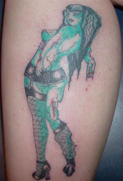 zombie girl pinup tattoo Zombie Girl Pin Up Tattoo