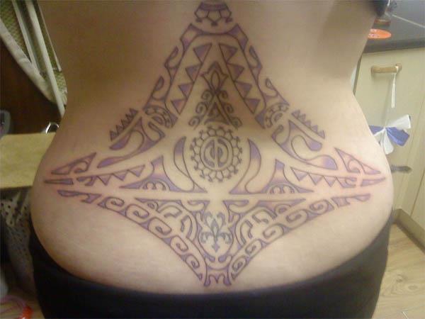 Beautiful Aztec Tattoo for Girls Beautiful Aztec Lower Back Tattoo
