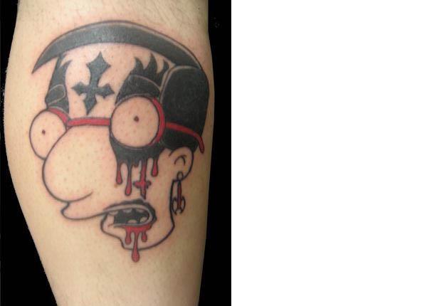 Goth Milhouse Tattoo Celebrate 20 Years of The Simpsons with 20 Tattoos