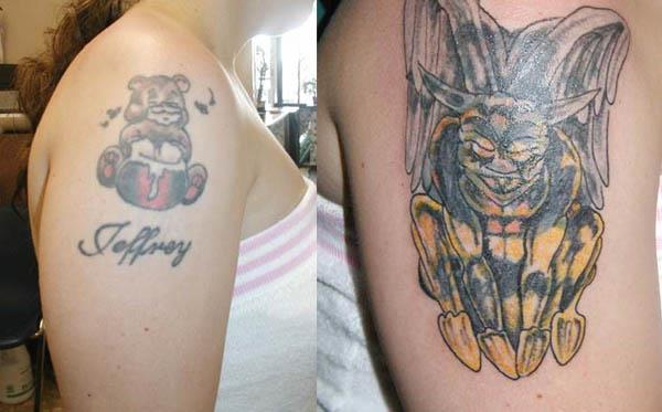 jeffrey bear Gargoyle coverup tattoo Clever Cover Up Tattoos After The Break Up