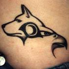 Tribal Dog and Eagle Tattoo