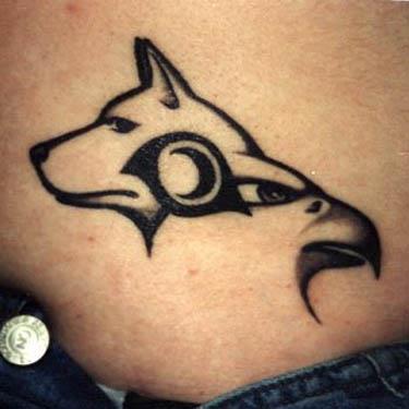 tribal dog eagle tattoo Tribal Dog and Eagle Tattoo