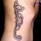 Funky Cheshire Cat Side Tattoo