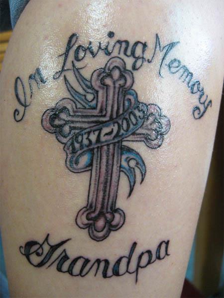 in loving memory grandpa cross tattoo In Loving Memory of Grandpa Tattoo
