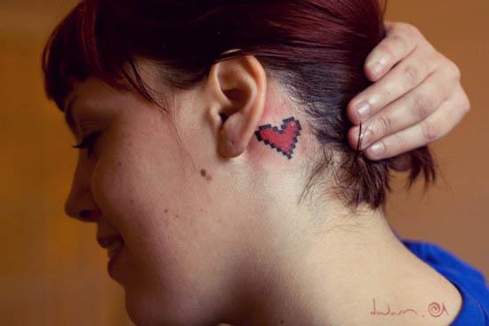 pixel heart tattoo Pixel Heart Tattoo
