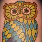 Stained Glass Owl Tattoo