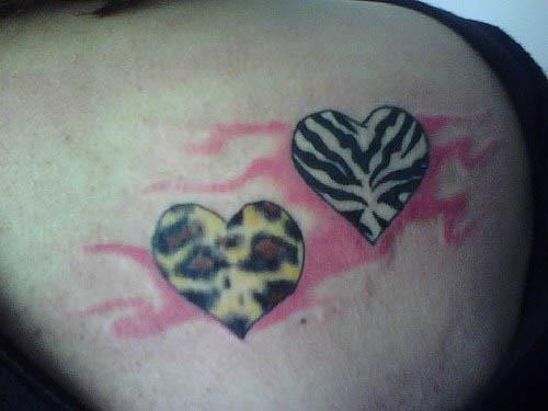 animal print heart tattoos Animal Print Heart Tattoos
