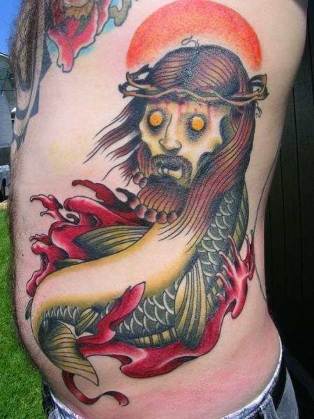 zombie jesus fish tattoo OMG! WTF Jesus Tattoos