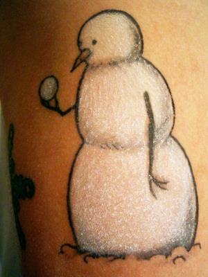 Calvin and Hobbes Snowman 17 Christmas Tattoos That You Have To See